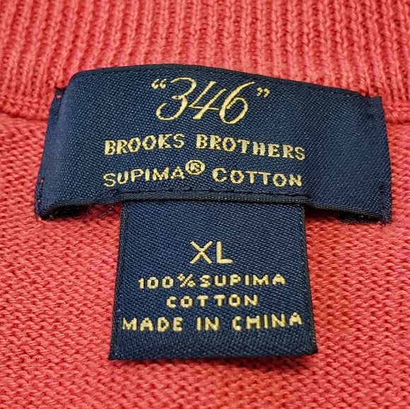 Brooks Brothers Supima Cotton Melon Sweater Vest - Picture 4 of 5